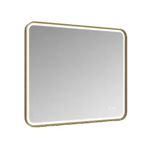 Aquarius Image LED Mirror 800 x 700MM Brushed Brass