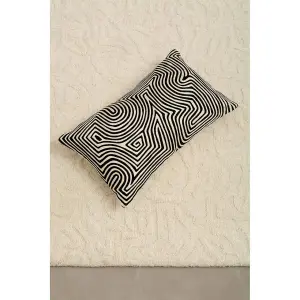 Bosie Ozella Black And White Rectangular Cushion