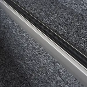 Self-adhesive anodised aluminium anti non slip stair edge nosing trim 900mm x 46mm x 30mm A38 inox