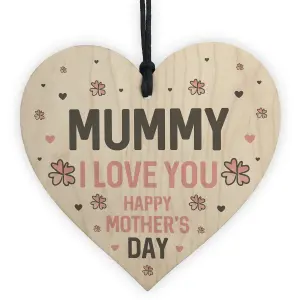 Mothers Day Gift for Mummy Wood Heart Thank You Gift For Her Daughter Son Keepsake