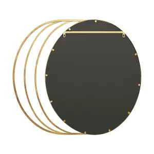 Prague Round Mirror Gold Weather Resistant Wall Mount