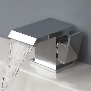 Nes Home Devon Waterfall Bath Filler Mixer, Basin Tap & Waste Chrome