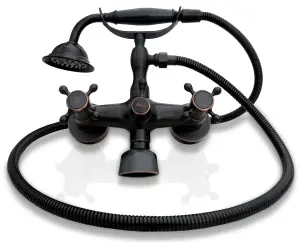 Rea Vintage Bath Tap Mixer Bathroom Faucet Retro Old Black with Shower Head