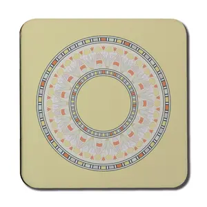 Square 6 Piece Coaster Set (Set of 6) Yellow