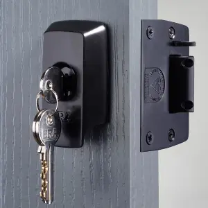 ERA British Standard Security Night Latch 40mm Backset - Black