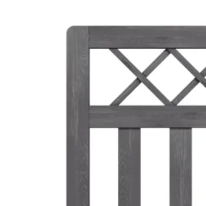 4x3 ft Outdoor Grey Cross Top Garden Wooden Gate Fence Patio Gate