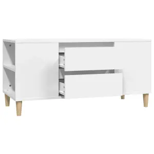 Berkfield TV Cabinet White 102x44.5x50 cm Engineered Wood