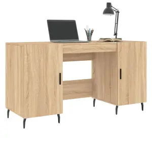 Berkfield Desk Sonoma Oak 140x50x75 cm Engineered Wood