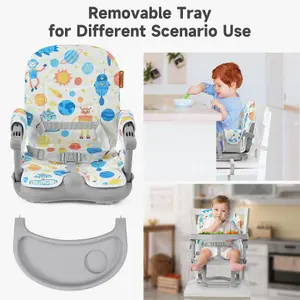 Adjustable High Chair for Babies and Toddlers, Booster Seat for Table - Grey