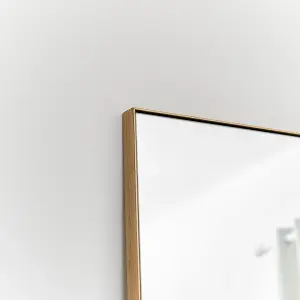 Melody Maison Large Gold Thin Framed Leaner Mirror 80cm x 180cm