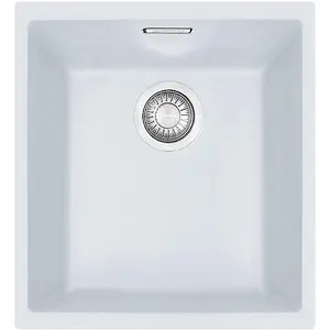 Franke Sirius SID110-34PW 1.0 Bowl Tectonite Undermount White Kitchen Sink