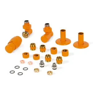 Terma Royal Orange Angled Radiator valve & lockshield (Dia)15mm x ½"