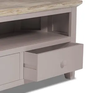 Florence Truffle Corner TV Unit With 2 Drawers and Shelf