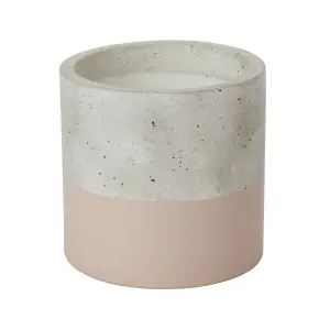 GoodHome Peach whip Dipped Concrete Plant pot (Dia) 14.1cm, (H)13.5cm, 1.6L