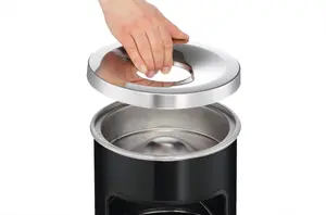 Durable Round Metal Waste Bin with Fire Extinguishing Ashtray - 17L - Grey