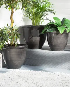 Set of 2 Plant Pots 49 cm Brown TESALIA