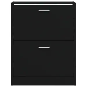 Shoe Cabinet Black 59x17x81 cm Engineered Wood