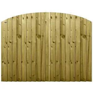 Dome Top Feather Edge Fence Panel (Pack of 3) Width: 6ft x Height: 4ft Vertical Closeboard Planks Fully Framed