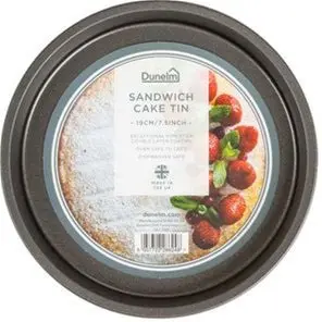 Dunelm 19cm Sandwich Cake Tin, Silver, Steel