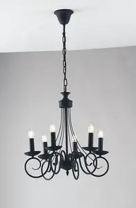 Luminosa BEATRICE 6 Light Chandeliers Anthracite 50x52cm