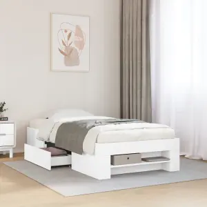 Berkfield Bed Frame without Mattress White 90x190 cm Single Engineered Wood