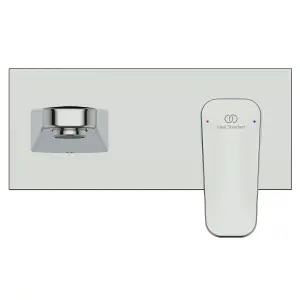 Ideal Standard Ceraplan Standard Chrome effect Square Wall Mixer Tap