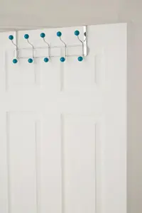 Essentials by Premier Ten Hook Over Door Turquoise Balls Hanger