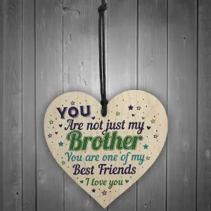 Red Ocean Novelty Brother Friendship Christmas Gifts Handmade Wooden Heart Plaque Birthday Gifst For Brother