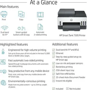 HP Smart Tank 7305 Wireless All-In-One Colour Printer