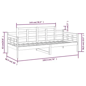 Berkfield Day Bed White Solid Wood Pine 90x190 cm