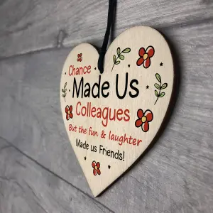 Chance Made Us Colleagues Gift Wood Heart Thank You Gift For Friend Friendship Gift