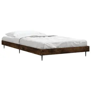 Berkfield Bed Frame Smoked Oak 90x190 cm 3FT Single Engineered Wood