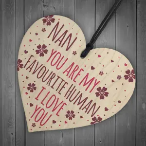 Red Ocean Nan Gift Wooden Heart Nan Birthday Gift Love Sign Nan Birthday Card Mothers Day Gift Keepsake