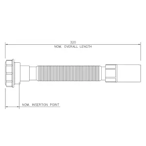 FloPlast White Flexible waste pipe (Dia)40mm