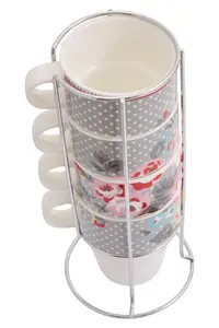 Maison by Premier Set Of Four Stackable Pippa Mugs