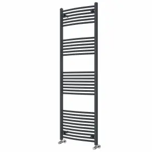 Right Radiators 1800x600 mm Curved Heated Towel Rail Radiator Bathroom Ladder Warmer Anthracite