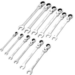 BlueSpot 12pc Open & Closed Ended Flexible Metric Ratchet Spanner Set 8-19mm