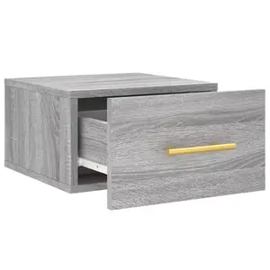 Berkfield Wall-mounted Bedside Cabinet Grey Sonoma 35x35x20 cm