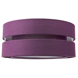 Contemporary 14 Purple Linen Fabric Triple Tier Ceiling Pendant Lamp Shade