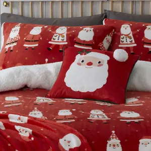 Jolly Santa Plush Fleece Filled Cushion