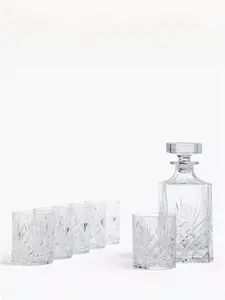 John Lewis Sirius Crystal Glass Whisky Decanter And Tumblers Set, 7 Piece, Clear