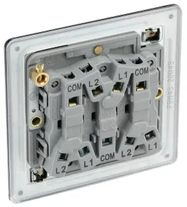 GoodHome Black Nickel 20A 2 way 3 gang Light Screwless Switch