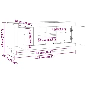 vidaXL TV Cabinet Brown Oak 102x35x45 cm Engineered Wood