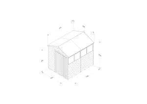 4LIFE Apex Shed 6x8 - Double Door - 4 Window