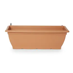 Verve Florus Brown Plastic Bell Rectangular Trough (H)20cm (W)24.5cm