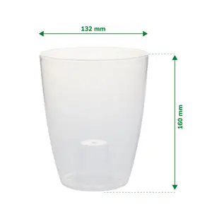 Verve Orchid Transparent Plastic Plant pot (Dia) 12.5cm, (H)16cm, 1.5L