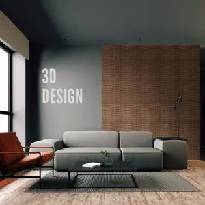 3D Wall Panels Adhesive Included - 6 Sheets Cover 16.15ft²(1.5m²) Interior Cladding Panels - Soft Wave Effect in Matt Wood