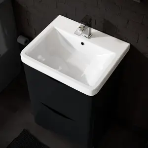 Nes Home Merton 500mm Cloakroom Rectangular Basin White with 1 Tap Hole