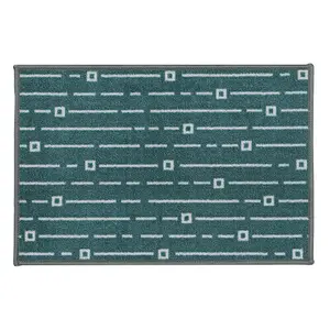 JVL Savio Machine Washable Door Mat, 40 x 60 cm, Teal