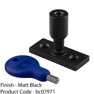 Locking Casement Window Stay Pin Holder - 28.5mm Fixing Centres Matt Black